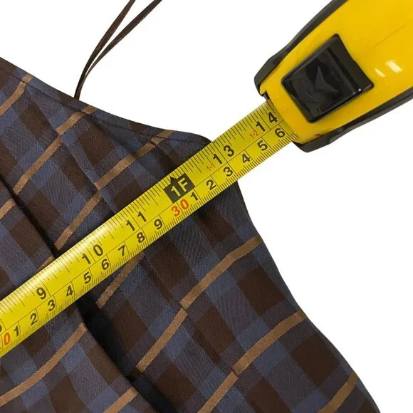 Massimo Dutti Womens Dress EU 38
US 6 Plaid Halter Neck Blue Brown NWT - Picture 14 of 15